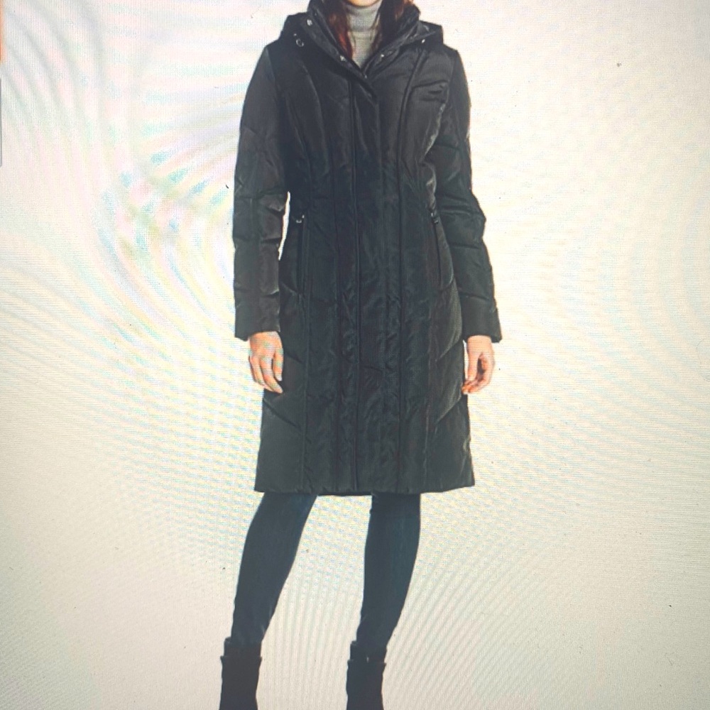 Calvin Klein Down & Feather Sleek Hood Puffer Coat